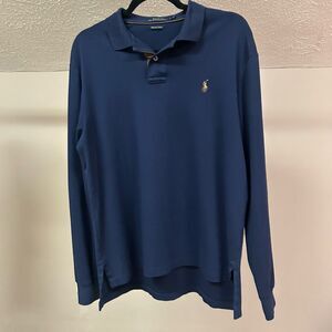 Polo Ralph Lauren Navy Long Sleeved Pima Soft Cotton Shirt